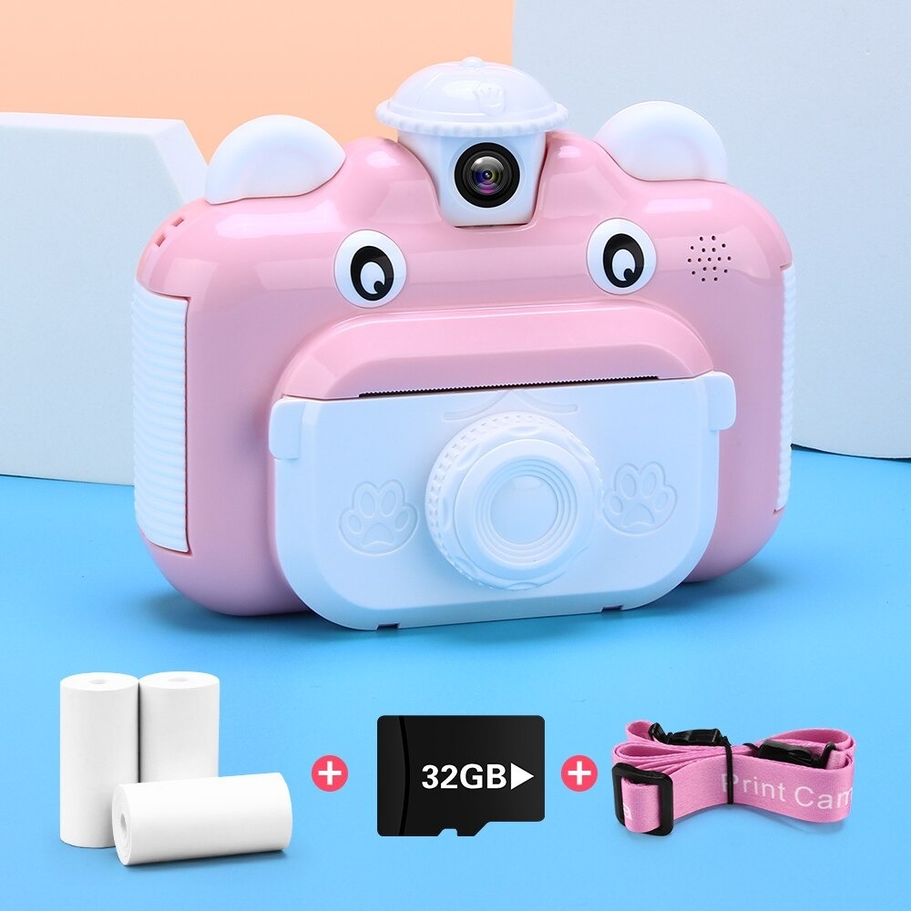 Pink 32GB child instant print camera kids printing variants 1